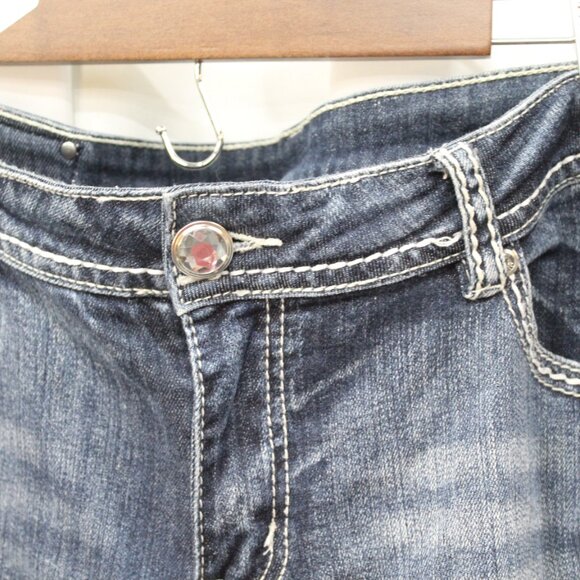 Classic Women's Boot Cut Jeans in Deep Blue - Picture 10 of 14